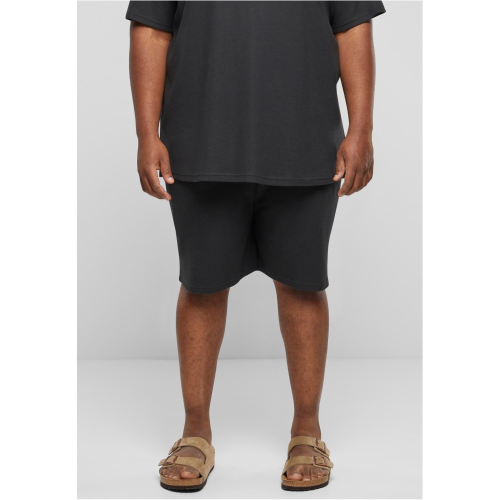 Urban Classics - Waffle Sweat Pantalon court - Noir